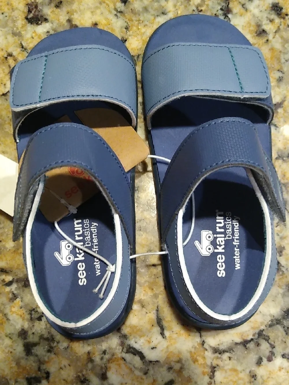 New See Kai Run Navy and Light Blue Kids' Adjustable Sandals Size 12.